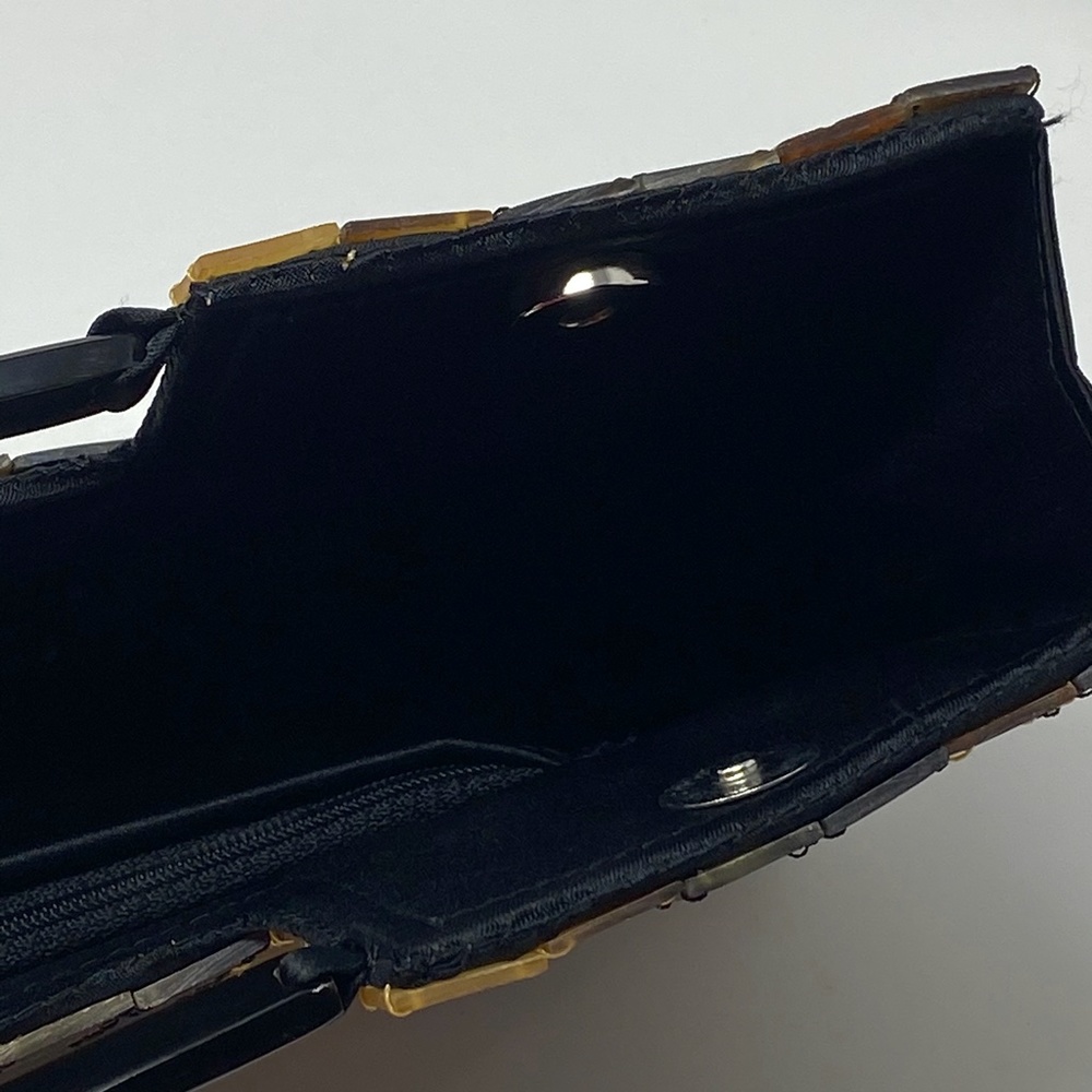 Rectangular Handbag With Brown Tan Shell Squares - image 7